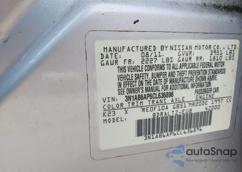 2012 Nissan Sentra 2.0 S из США, поврежденный, VIN 3N1AB6AP6CL636896